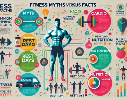 Infographic Illustrating Common Fitness Myths Versus Facts Making It a Great Addition To Enhance Understanding and Engagement.