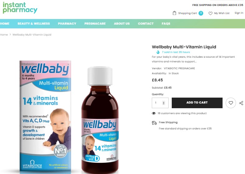 wellbaby multivitamin