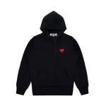 Black CDG Hoodie With Small – Red Heart